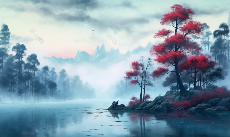 新中式水墨山水画,插画/手绘图,插画/手绘图库,插画/手绘图下载,插画/手绘